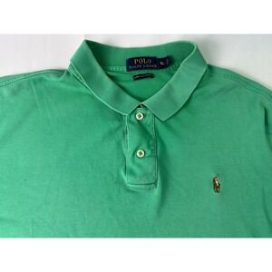 Polo Ralph Lauren Mens‎ XL Green Pima Soft Touch Flesh Pony Polo Shirt